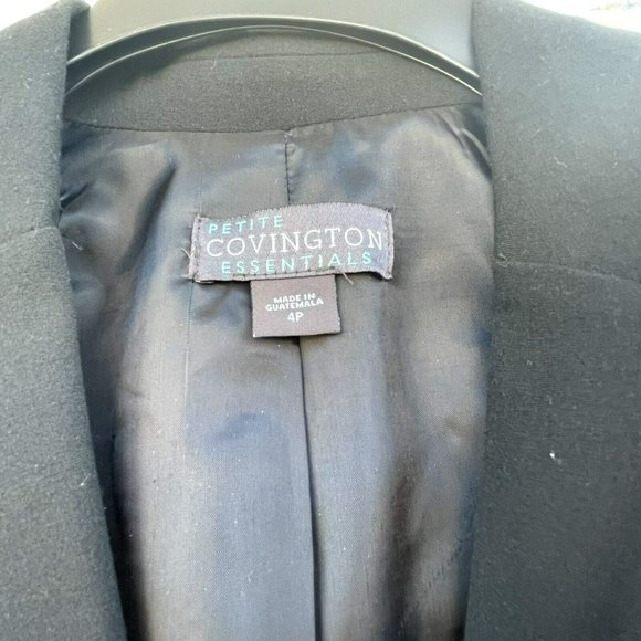 Sz 4P Women's Covington Petite Essentials Lined Blazer Jacket black - Picture 3 of 6